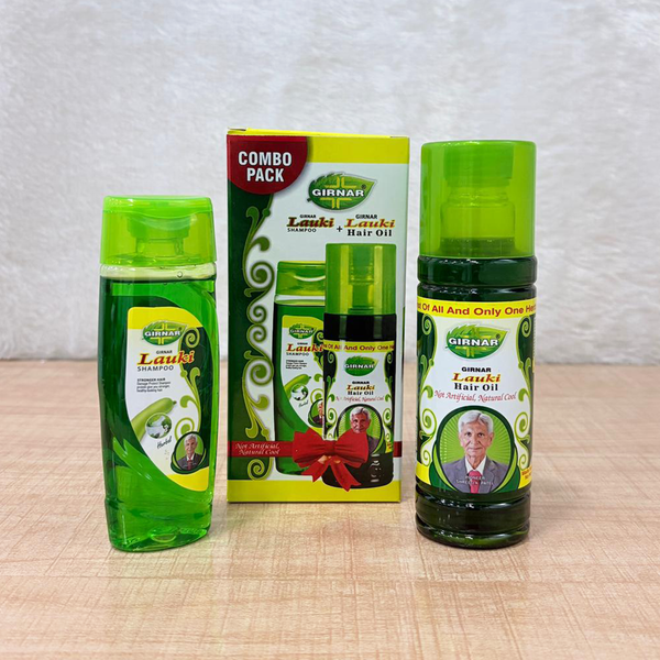 AM6677 Girnar 200ml Lauki Hair Oil & 100ml Shampoo Combo Pack - 300ml