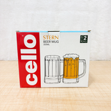 AM6654 Cello Stern Glass Beer Mug Set - 355ml (Set of 2)