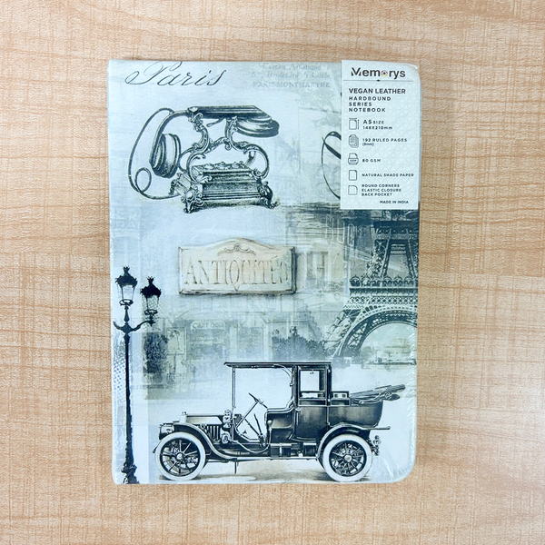 AM6639 Mix-Design A5 Printed Vegan Leather Hardbound Notebook - 1pc