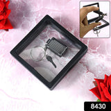 8430 Suitcase Shape Nail Clipper Keychain With Key & 3D Floating Frame Display Case (1 Set)
