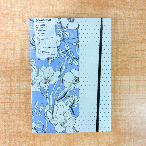 AM6642 Mix-Design Metallic A5 Softbound With Half Jacket Notebook - 1pc