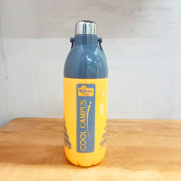 AM5864 ROYAL WARE Cool Campus 1400ml Plastic Water Bottle & Steel Cap with Handle Bopp for Office, Gym, Travel
