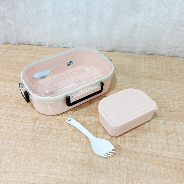 AM6664 Plastic Stylo Lunch Box with Spoon & Fork BPA-Free Plastic Container - Multi-Color Tiffin Box