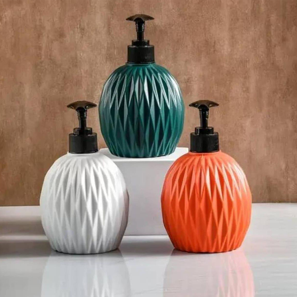 AM6661 Plastic Dimond Cut Design Liquid Soap Dispenser (Pack of 1)