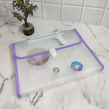 AM5899 Transparent Expanding File Folder with 12 Pockets, Handle, and Buckle (33x25cm)