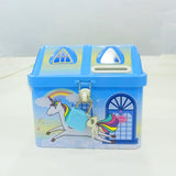 AM5906 Unicorn Hut Shape Piggy Bank for Kids (Multicolor) - Lock and Two Keys