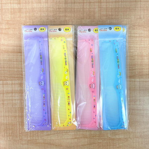 TM0121 Mix-Design Glow-in-the-Dark Blue Cartoon Hair Comb - Pack of 1pc