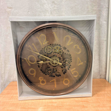 TM0102 Large Industrial Bronze Gear Wall Clock with Exposed Moving Mechanism - Pack of 1