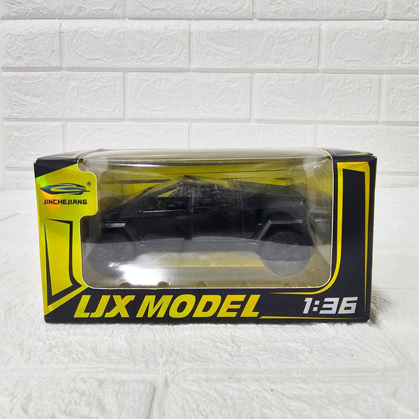 AM6023 Tesla Cybertruck Die-Cast Model Car, 1:36 Scale – Pull-Back Action with Realistic Detailing (Black)