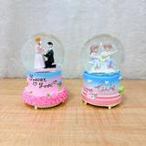 TM0119 Romantic Snow Globe - Couple Figurine with Roses Base - Pack Of 1