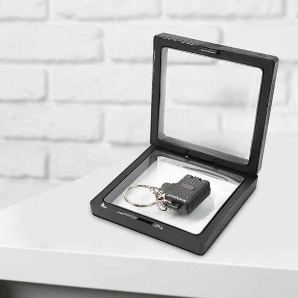 8430 Suitcase Shape Nail Clipper Keychain With Key & 3D Floating Frame Display Case (1 Set)