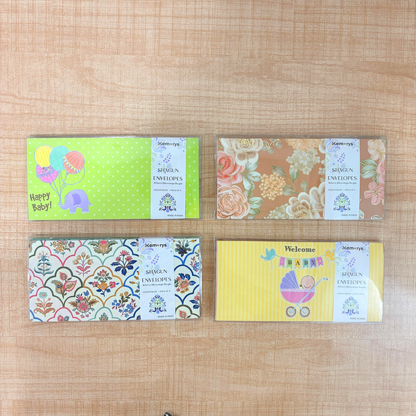 AM6657 Mix-Design Printed Shagun Envelopes Premium - Pack of 5