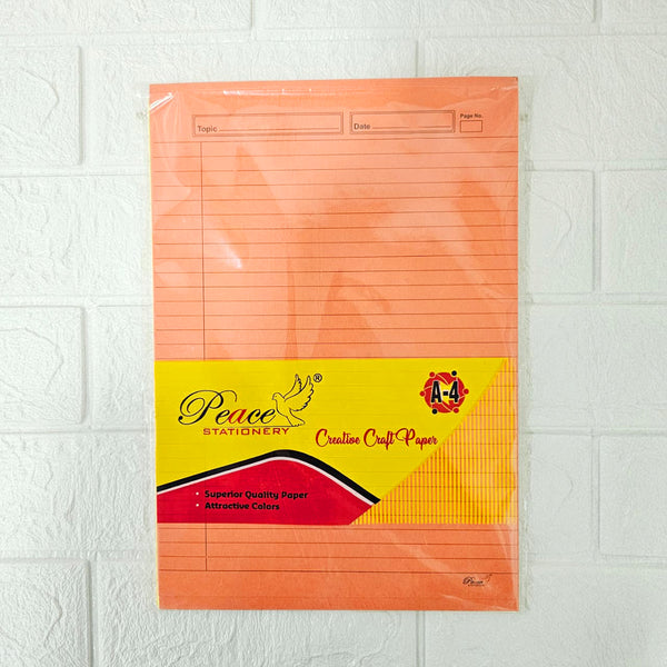 AM6051 A4 Size One Side Ruled Colour Sheets for Project/Assignment/Practical/Homework (20 SHEETS)
