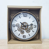 AM5948 Black Gear Wall Clock with Industrial Design