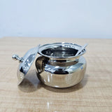 AM6008 Madhuram Stainless Steel Taj Ghee Pot with Lid and Spoon- No.2