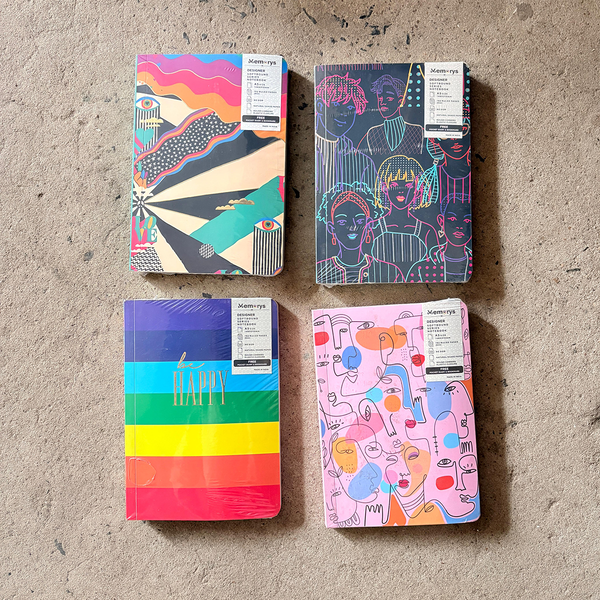 AM6629 Mix-Design Designer Series A5 Softbound Notebook With Free Pocket Diary & Bookmark
