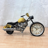 TM0113 Vintage Cruiser Motorcycle Table Clock – Retro Industrial Metal Bike Desk Ornament - Pack Of 1
