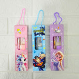 AM6049 Cartoon Character Stationery Set – 4 Pcs (Pencils, Eraser, Sharpener)