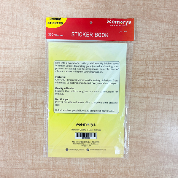 AM6637 Mix-Design My Sticker Book - 300+ Unique & Reusable Stickers - 1pc