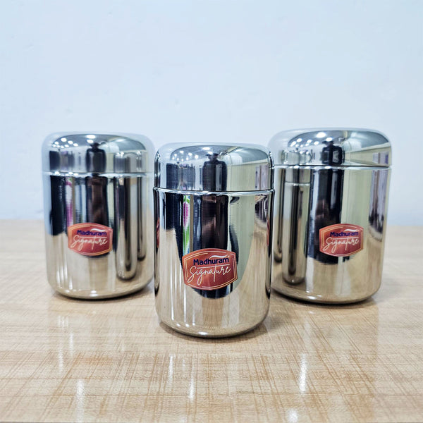 AM6009 Madhuram Stainless Steel Tea Sugar & Coffee Container (Pack of 3)