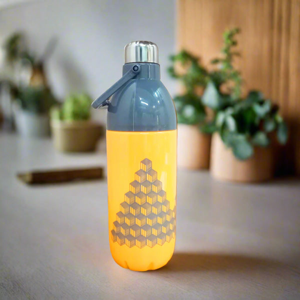AM5864 ROYAL WARE Cool Campus 1400ml Plastic Water Bottle & Steel Cap with Handle Bopp for Office, Gym, Travel