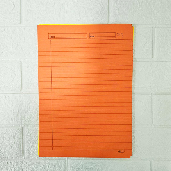 AM6051 A4 Size One Side Ruled Colour Sheets for Project/Assignment/Practical/Homework (20 SHEETS)