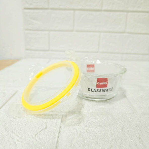 Di0001 Cello Fit & Fresh Clip-O Round Glass Storage Container - 240ml