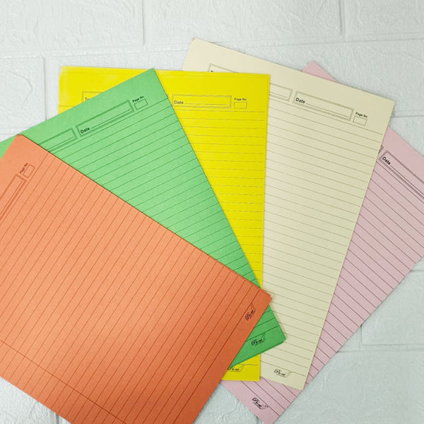 AM6051 A4 Size One Side Ruled Colour Sheets for Project/Assignment/Practical/Homework (20 SHEETS)