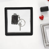 8430 Suitcase Shape Nail Clipper Keychain With Key & 3D Floating Frame Display Case (1 Set)