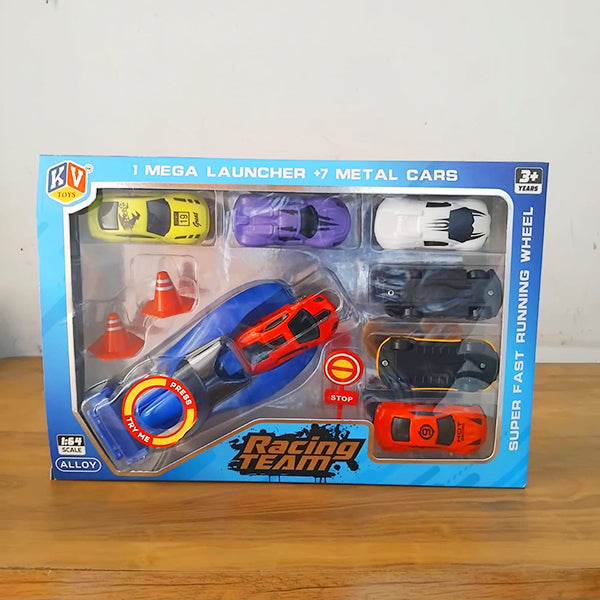 AM3864 KV Racing Team 1 Rapid Launcher with 7 Metal Cars