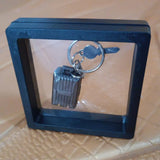 8430 Suitcase Shape Nail Clipper Keychain With Key & 3D Floating Frame Display Case (1 Set)
