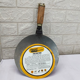 AM5328 Premium Iron Tawa for Roti Chapati, Concave Iron Tava with Wooden Handle