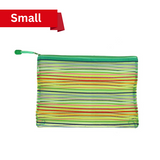 AM5227 Transparent Colorful Rainbow Stripe Multipurpose Bag, Fridge Bag with Zipper - 22.5x17Cm - Small (Pack of 1)
