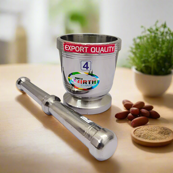 AM5345 Stainless Steel Heavy Mortar and Pestle Set - Large