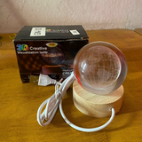 AM5357 3D Crystal Ball Night Lamp,Creative Engraved Crystal Ball Night Light, USB Table LED Wooden Crystal Ball for Home Decoration , Boys, Girls (Earth)