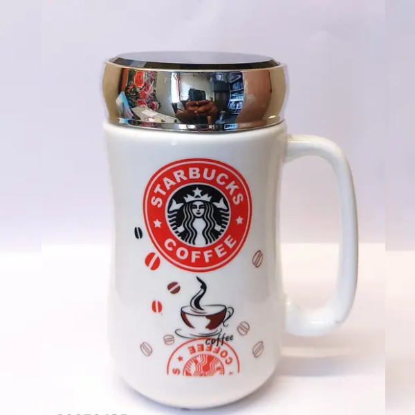 AM5352 Ceramic Coffee Tea Mug with Lid- Multidesign