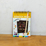 AM5279 Scratch Mini Notebook with Wooden Stylus for Kids Art (size- 10x14cm, Pack of 1 Pcs)