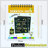 AM5279 Scratch Mini Notebook with Wooden Stylus for Kids Art (size- 10x14cm, Pack of 1 Pcs)