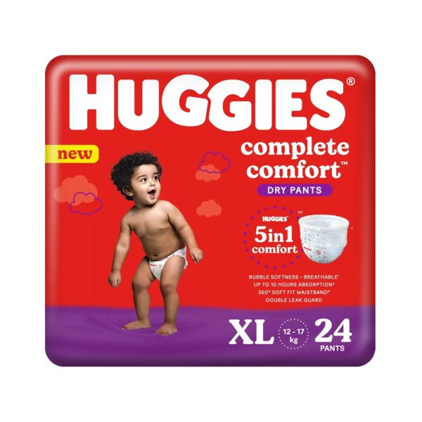 AM2017 Huggies Dry Pants Complete Comfort XL (12 - 17 kg) Pack Of 24 (XL)