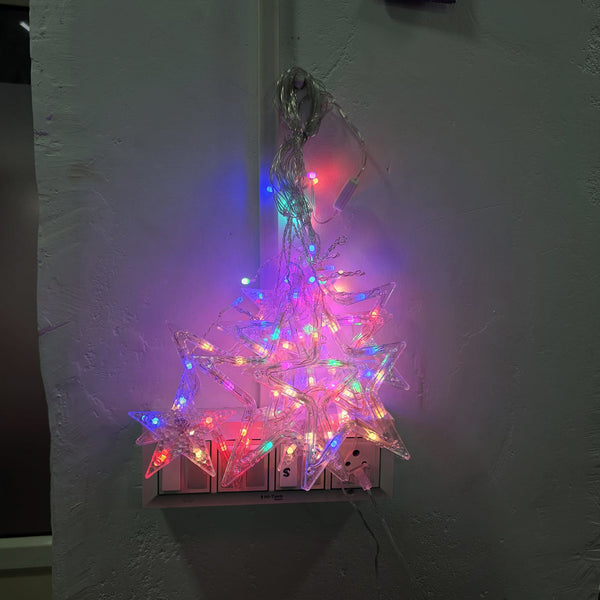 Di0062 12 Stars LED Curtain String Lights - 6x6 (Multicolour)