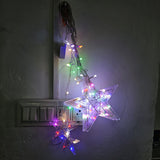 Di0063 12 Stars LED Curtain String Lights with Flashing Modes -  6x6 (Rgrb)