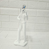 AM6133 Modern MicMan Singer Figurine Showpiece – White & Silver Decorative Idol