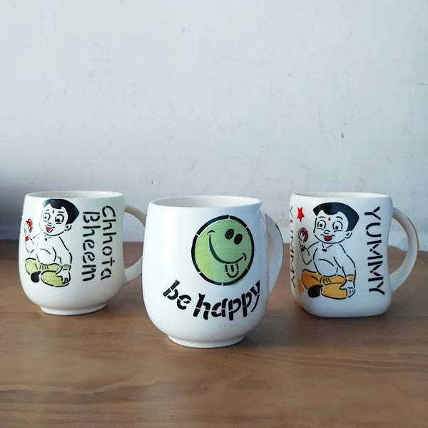 AM3874 Printed Chhota Bheem Mix Cartoon Ceramic Mug 1 Pcs