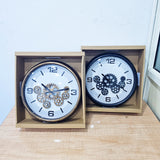 AM5948 Black Gear Wall Clock with Industrial Design
