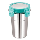 3330 Stainless Steel Airtight & Leak Proof Lock Glass Tumbler with Lid - 500ml