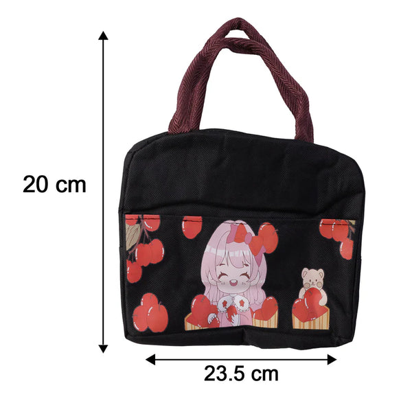 18303 Insulated Lunch Bag with Cute Cartoon Design (1 Pc)