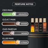 AM2383 Bellavita Perfume Gift Set For Men Ceo , Oud , Klub , Goat Man Perfume 80ml 4Pcs