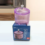 Di0360 Diamond Dry Fruit Transparent 1pc Jar with Lids - 500ml (Mix Colour)