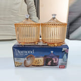 Di0361 Diamond Dry Fruit Transparent 2pc Jar with Lids - 500ml (Mix Colour)