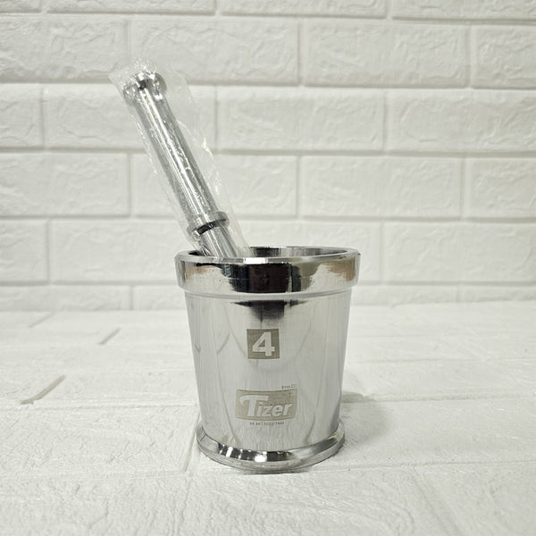 AM5345 Tizer Stainless Steel Heavy Mortar and Pestle Set - Large